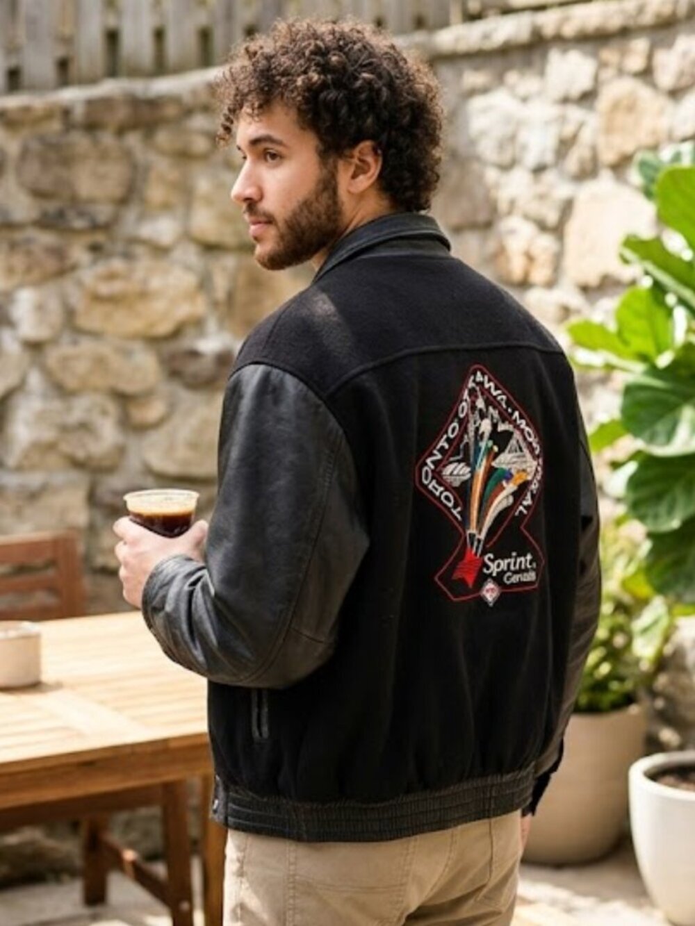 Vintage The Billboard Collection Sprint Leather Wool Bomber Jacket M